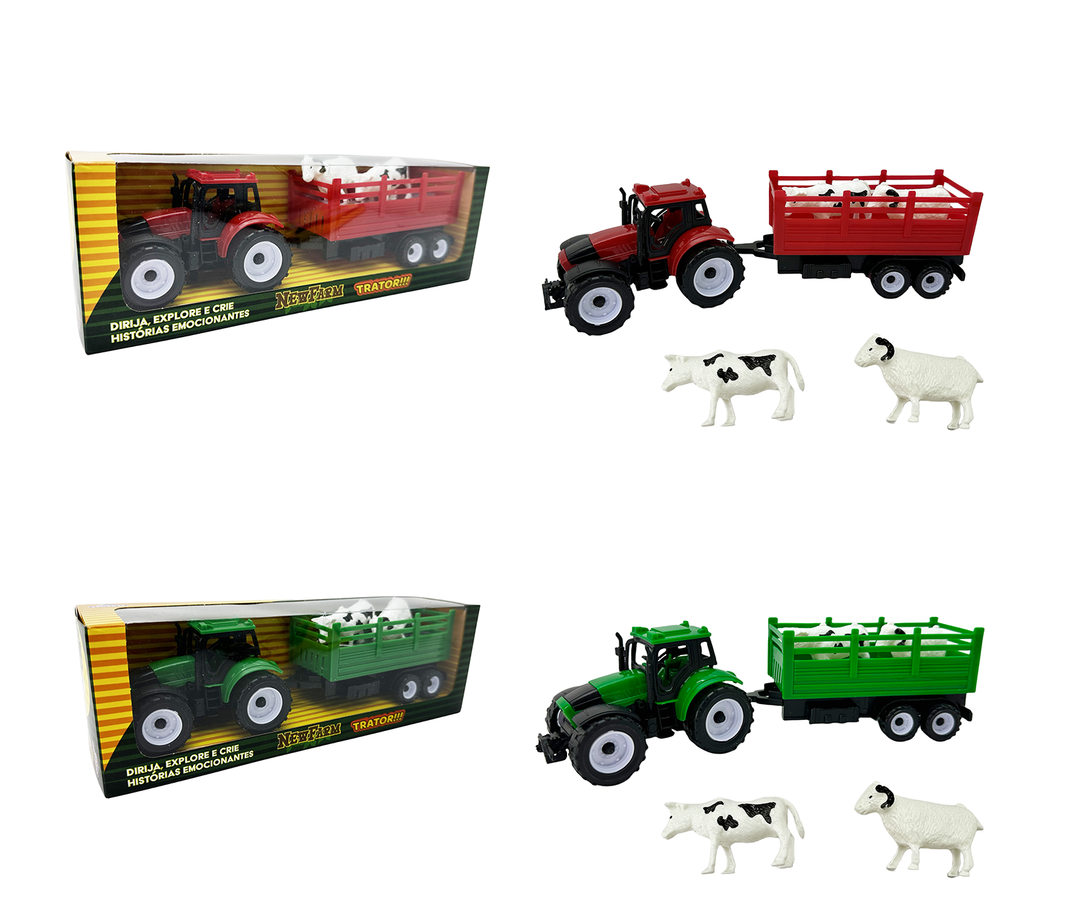 New Farm – Trator com Carreta e Animais